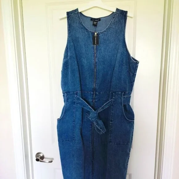 denim dress with fringe Blue Denim Fringe Dress main image 0